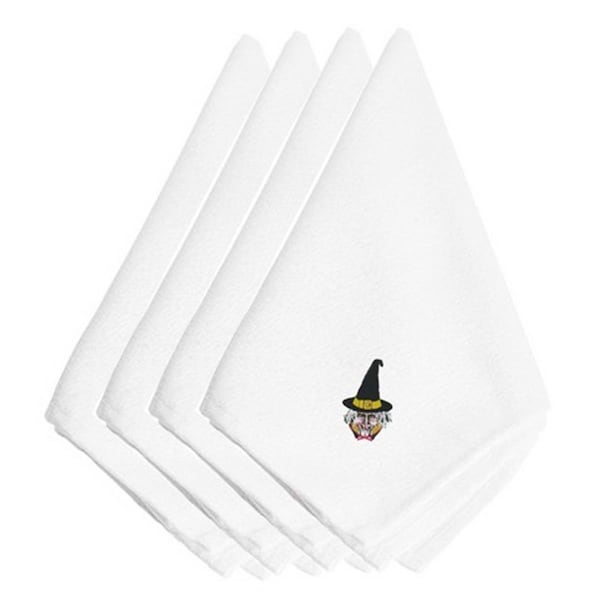 Carolines Treasures Halloween Witches Face Embroidered Napkins, Set of 4 - EMBT3811NPKE