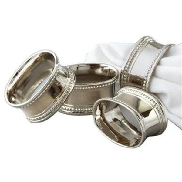 Auric 1 in. Beaded Oval Napkin Rings - Set of 4 - AU2607292