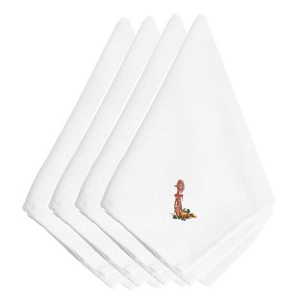 Carolines Treasures Fall Windmill Embroidered Napkins, Set of 4 - EMBT3013NPKE