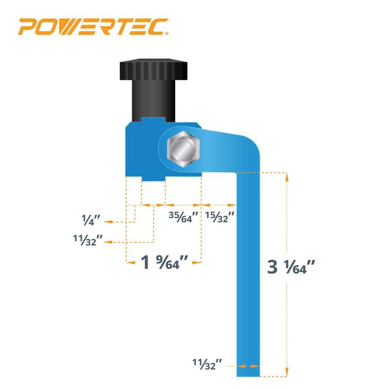 POWERTEC 36 pulgadas. Riel T universal de doble corte con escala grabada con láser doble y parada de cerca de 3 pulgadas - 71947N