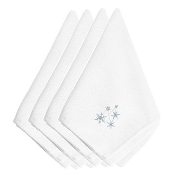Carolines Treasures Carolines Treasures EMBT2101NPKE Christmas Snowflakes Embroidered Napkins; Set of 4 - EMBT2101NPKE