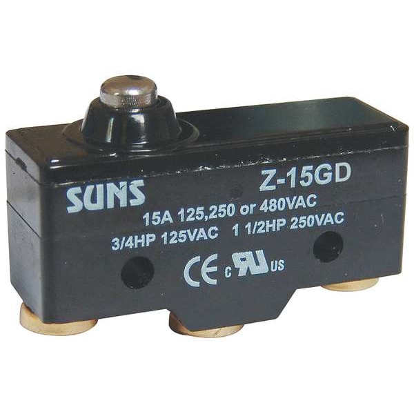 Interruptor de acción rápida industrial Zoro Select, émbolo, actuador corto, SPDT, 15A @ 480V AC - 5JED5
