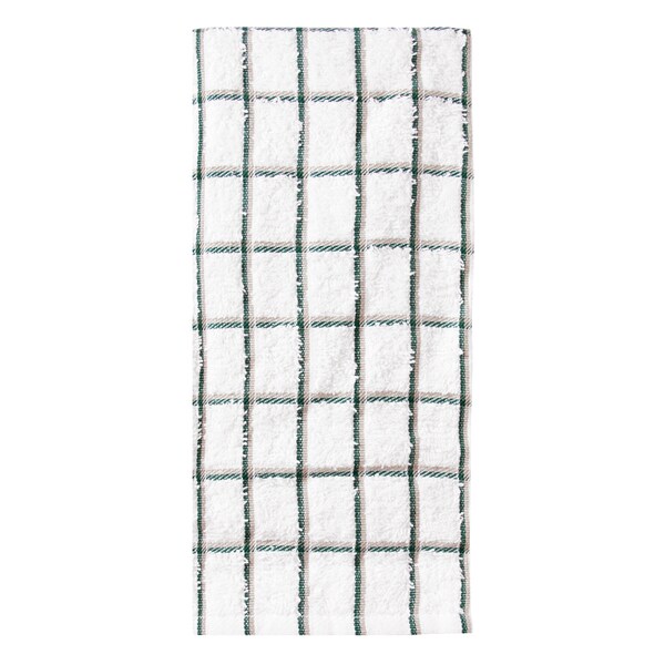 Ritz Cafe Check Kitchen Towel White Ground/Hunter/Putty Check - 9850148