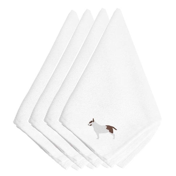 Carolines Treasures Bull Terrier Embroidered Napkins, Set of 4, 4PK - BB3478NPKE