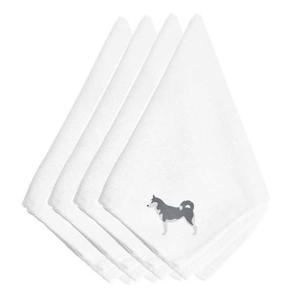 Carolines Treasures Siberian Husky Embroidered Napkins, Set of 4 - BB3480NPKE