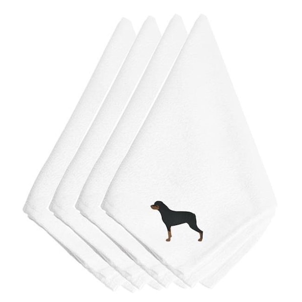 Carolines Treasures Carolines Treasures BB3466NPKE Rottweiler Embroidered Napkins; Set of 4 - BB3466NPKE