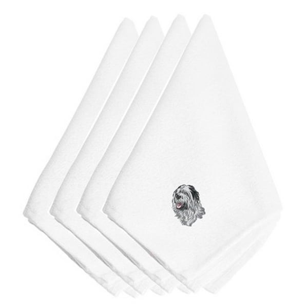 Carolines Treasures Old English Sheepdog Embroidered Napkins, Set of 4 - EMBT2637NPKE