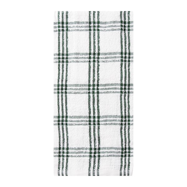 Ritz Value Basics Check Kitchen Towel White Ground/Hunter Green Check - 9627145