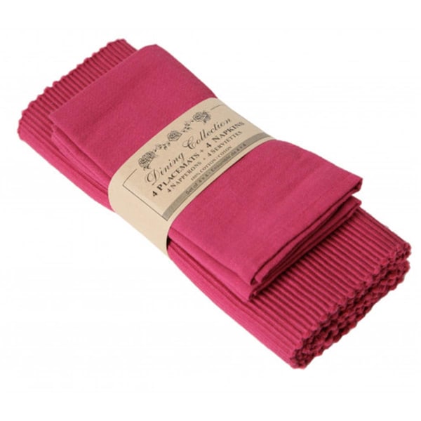 Mr. Mjs Trading 4 Placemats Plus 4 Napkins Set, Magenta - AG-05322