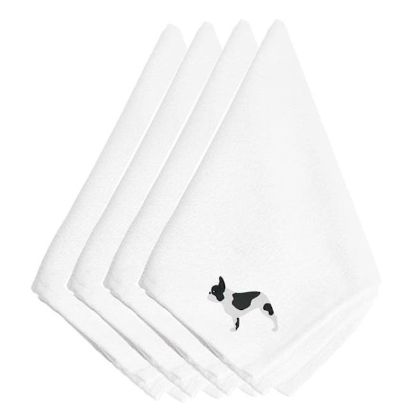 Carolines Treasures Carolines Treasures BB3441NPKE French Bulldog Embroidered Napkins; Set of 4 - BB3441NPKE