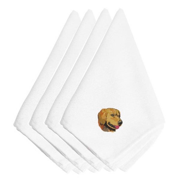 Carolines Treasures Golden Retriever Embroidered Napkins, Set of 4 - EMBT1741NPKE