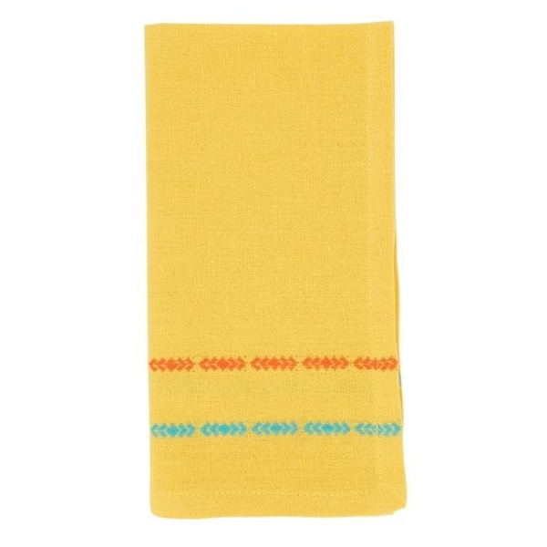 Saro Saro 2621.Y18S 18 in. Dobby Border Square Table Napkins; Yellow - Set of 4 - 2621.Y18S