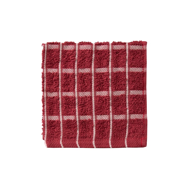 Ritz Cafe Solid Dish Cloth Brick Ground/Putty Check - 9861127
