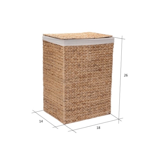 Hastings Home Hastings Home Portable Handmade Wicker Laundry Hampers with Lid made of Water Hyacinth, Set of 2 - 895248JRG