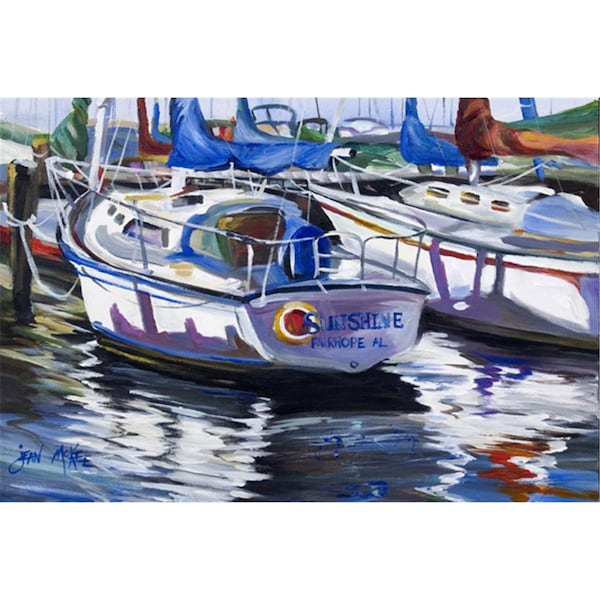 Carolines Treasures Sunshine Sailboat Fabric Placemat - JMK1081PLMT