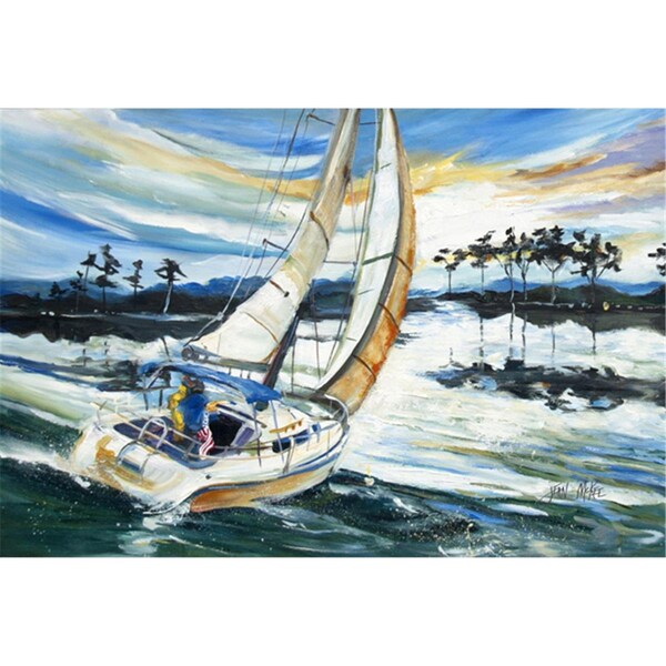 Carolines Treasures Sailboats On Lake Martin Fabric Placemat - JMK1055PLMT