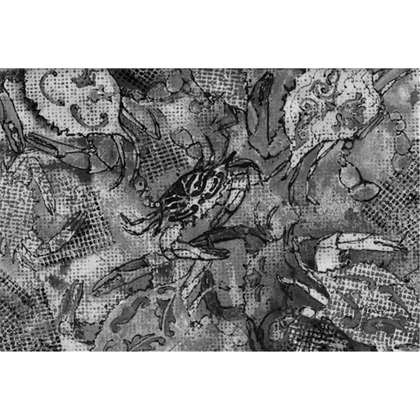 Carolines Treasures Grey Canvas Abstract Crabs Fabric Placemat - 8953PLMT