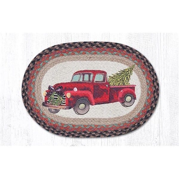 Razoredge 13 x 19 in. Christmas Truck Oval Printed Placemat - RA2548644
