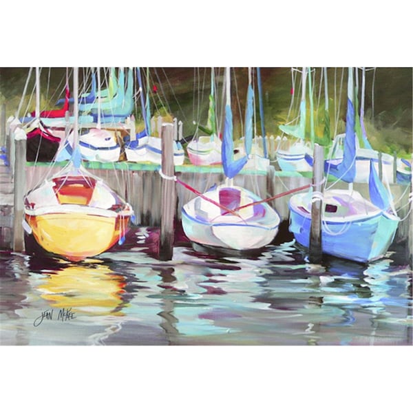 Carolines Treasures Yellow Boat Sailboat Fabric Placemat - JMK1084PLMT