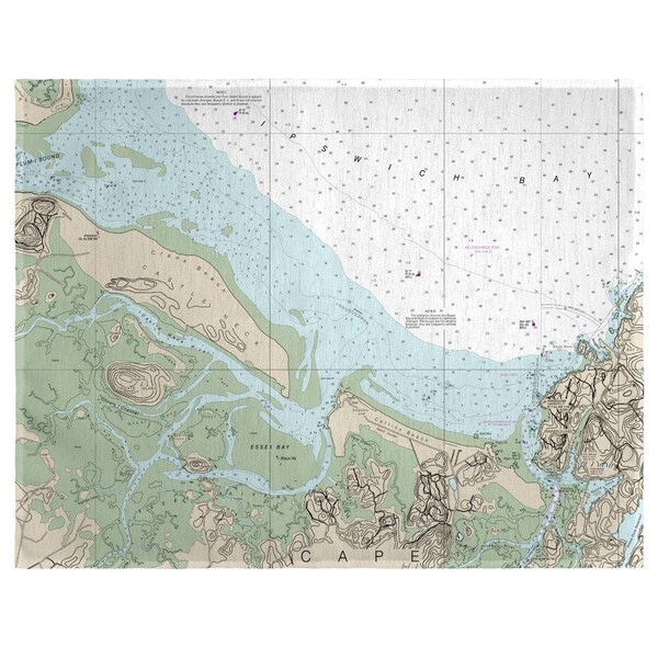 Betsy Drake Betsy Drake PM13279EX 14 x 18 in. Essex Bay & Essex River; MA Nautical Map Place Mat - Set of 4 - PM13279EX