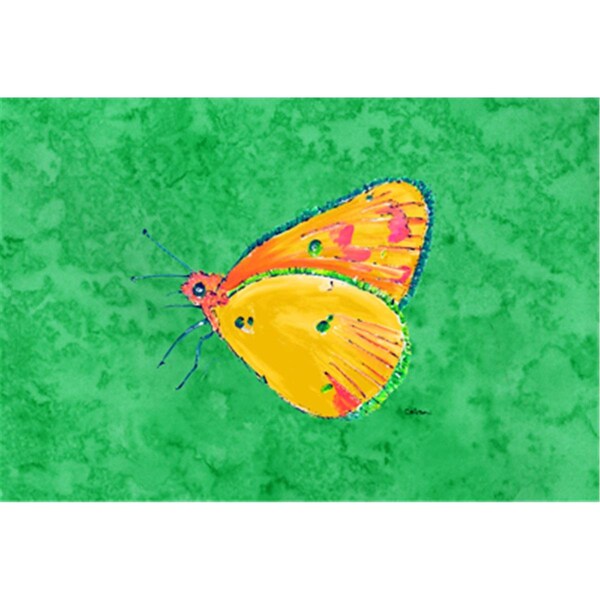 Carolines Treasures Butterfly Orange On Green Fabric Placemat - 8861PLMT