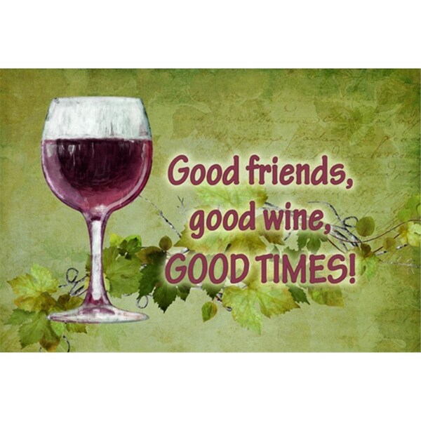 Carolines Treasures Good Friends- Good Wine- Good Times Fabric Placemat - SB3070PLMT