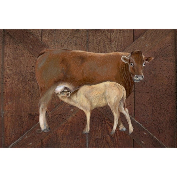 Carolines Treasures Cow Momma And Baby Fabric Placemat - SB3074PLMT