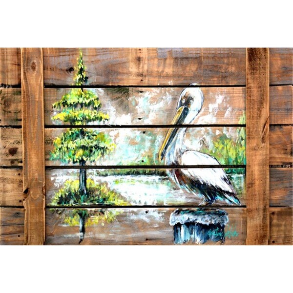 Carolines Treasures Summer by the Lake White Pelican Fabric Placemat - MW1215PLMT