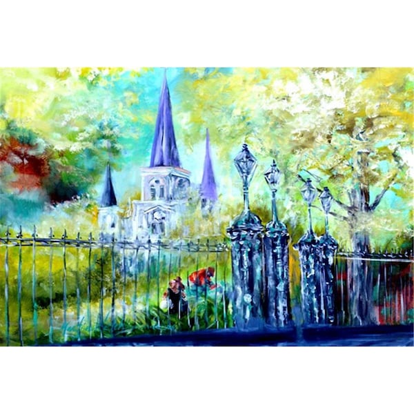 Carolines Treasures St Louis Cathedrial Across the Square Fabric Placemat - MW1217PLMT