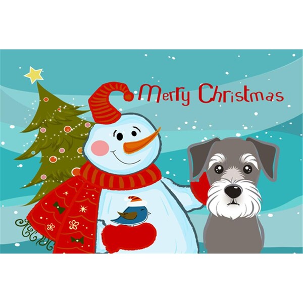 Carolines Treasures Snowman With Schnauzer Fabric Placemat - BB1826PLMT