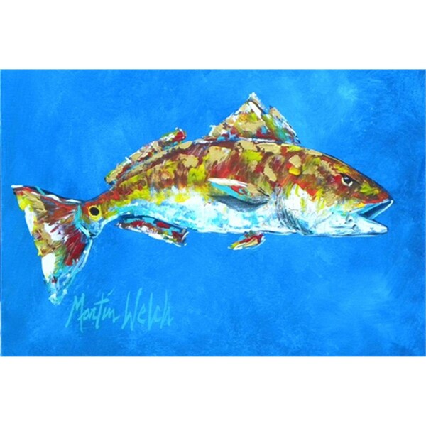 Carolines Treasures Fish - Red Fish Seafood Two Fabric Placemat - MW1098PLMT