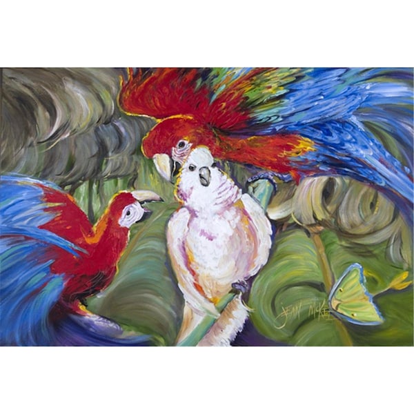 Carolines Treasures Menage-A-Trois Parrots Fabric Placemat - JMK1018PLMT