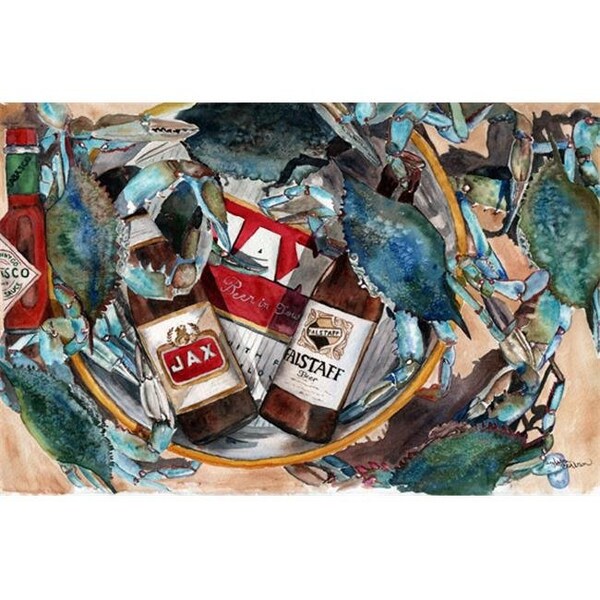 Carolines Treasures Carolines Treasures 8919PLMT New Orleans Beers And Crabs Fabric Placemat - 8919PLMT