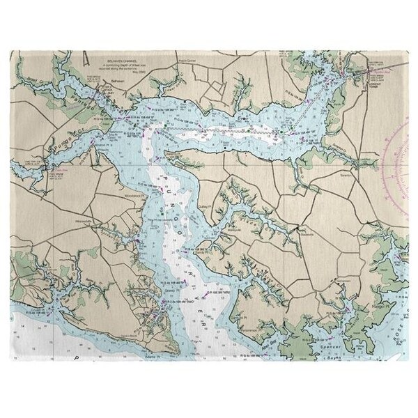 Betsy Drake Betsy Drake PM11548PR 14 x 18 in. Pungo River; NC Nautical Map Place Mat - Set of 4 - PM11548PR