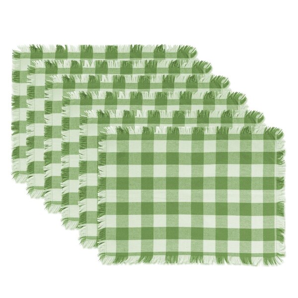 Fastfood Green Heavyweight Check Fringed Placemat - FA1539440