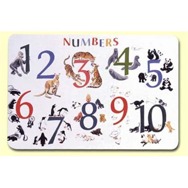 Painless Learning Painless Learning NUM-1 Numbers With Animals Placemat - Pack of 4 - NUM-1