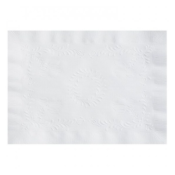 Hoffmaster Straight Edge Linen Emboss Placemat White Homespun 10 in. X 14 in., 1000PK - 310468