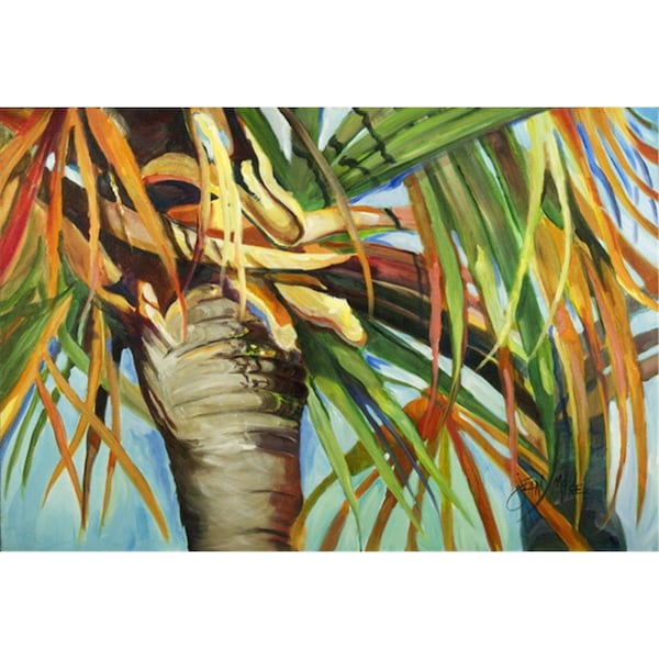 Carolines Treasures Orange Top Palm Tree Fabric Placemat - JMK1129PLMT