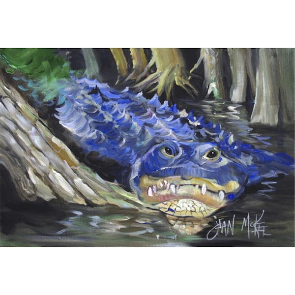 Carolines Treasures Blue Alligator Fabric Placemat - JMK1135PLMT