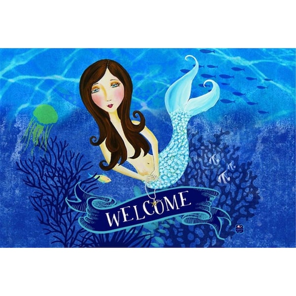 Carolines Treasures Welcome Mermaid Fabric Placemat - VHA3010PLMT