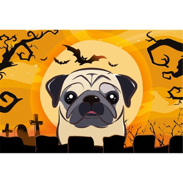 Carolines Treasures Halloween Fawn Pug Fabric Placemat - BB1820PLMT