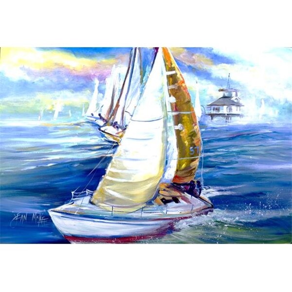 Carolines Treasures Carolines Treasures JMK1073PLMT Rock My Boat Sailboats Fabric Placemat - JMK1073PLMT