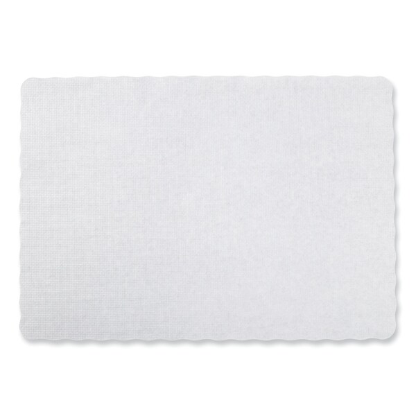 Amercareroyal Embossed Scalloped Edges Placemats, 9.5 x 13.5, White, 1000PK - WSS914