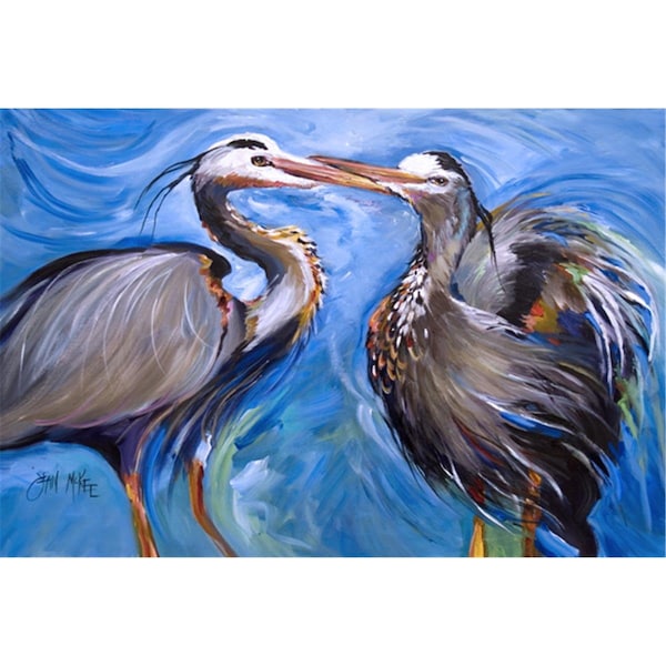 Carolines Treasures Blue Heron Love Fabric Placemat - JMK1011PLMT