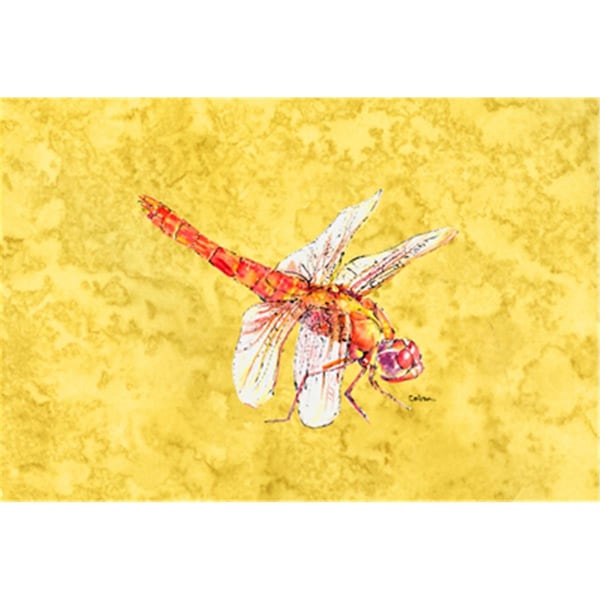 Carolines Treasures Dragonfly On Yellow Fabric Placemat - 8866PLMT
