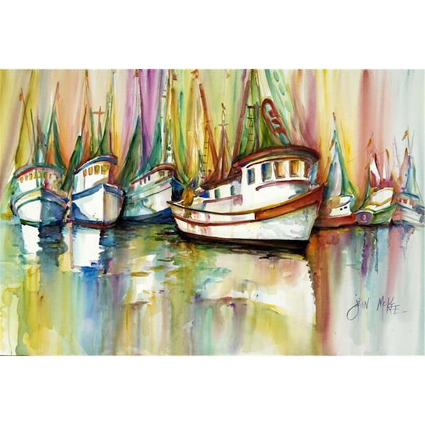 Carolines Treasures Shrimp Fleet Fabric Placemat - JMK1074PLMT