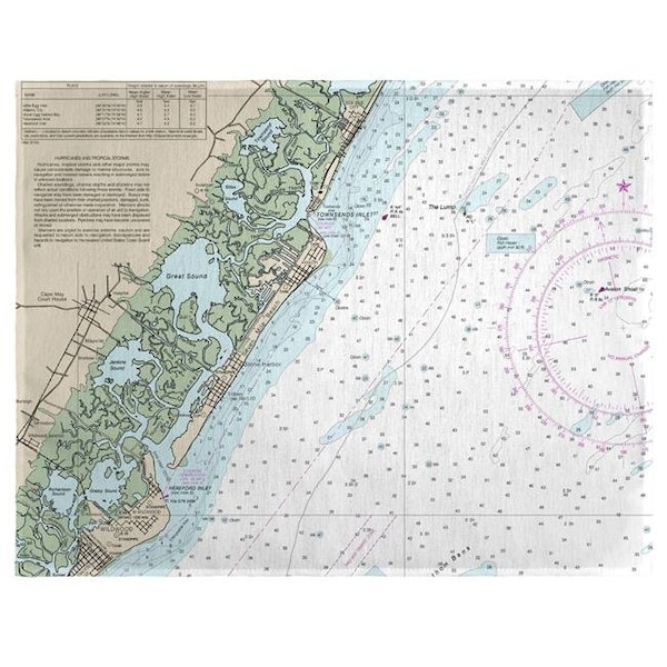 Betsy Drake Betsy Drake PM12318AV 14 x 18 in. Little Egg Inlet to Hereford Inlet - Avalon; NH Nautical Map Place Mat - Set of 4 - PM12318AV
