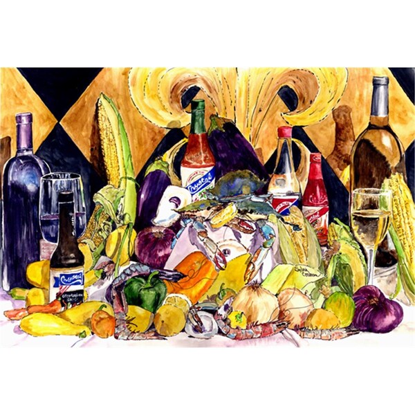 Carolines Treasures Crystal Hot Sauce With Fleur De Lis And Wine Fabric Placemat - 8638PLMT