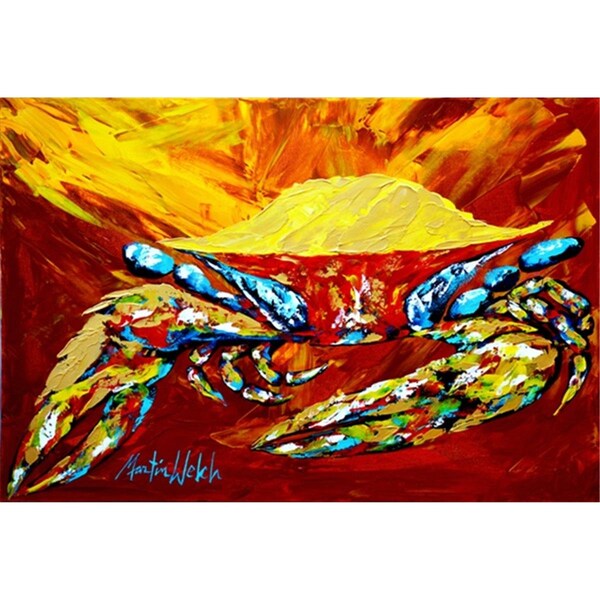 Carolines Treasures Crab Buster Brown Fabric Placemat - MW1113PLMT