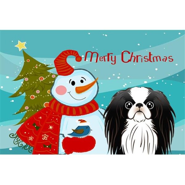 Carolines Treasures Carolines Treasures BB1850PLMT Snowman With Japanese Chin Fabric Placemat - BB1850PLMT